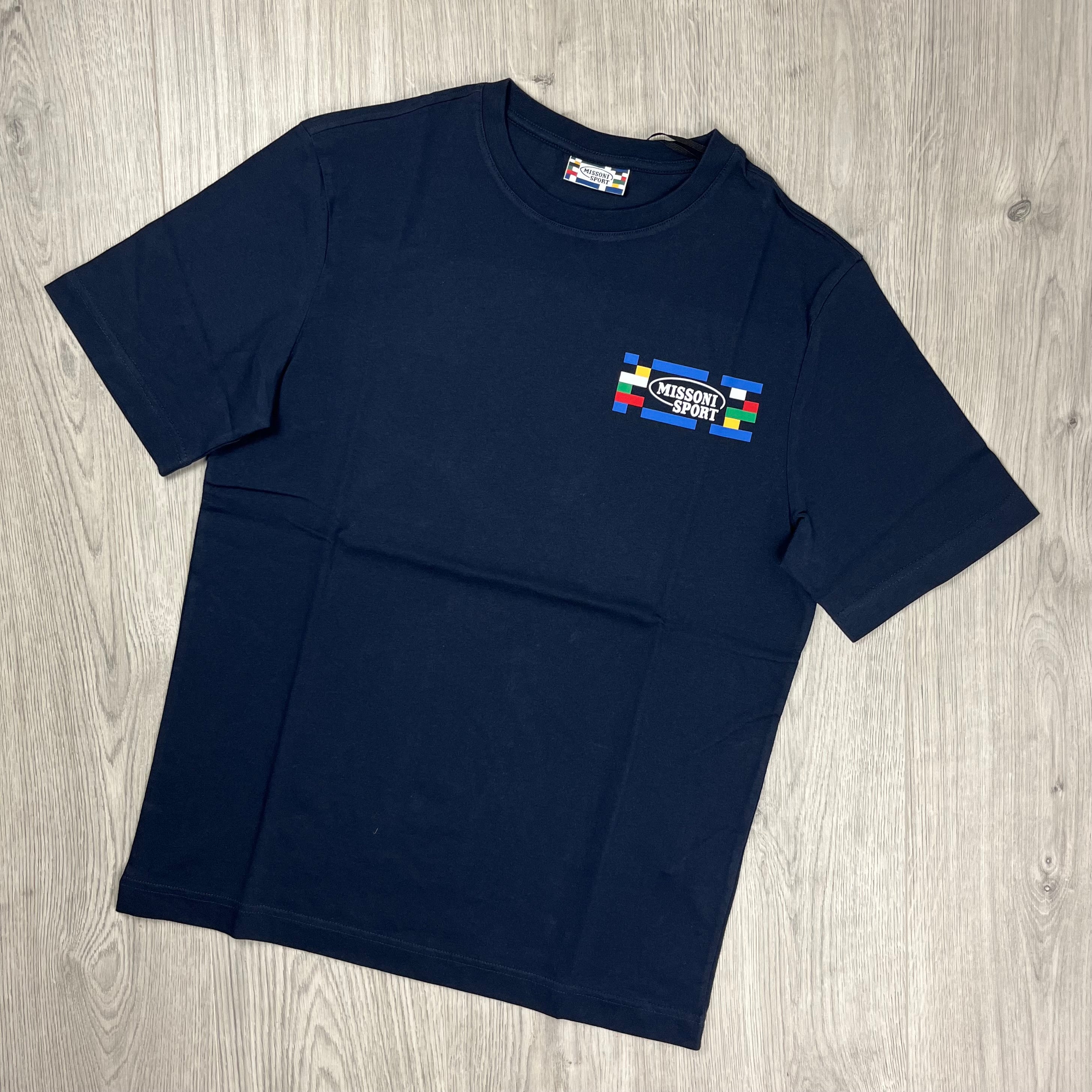 Missoni Sport T-Shirt in Navy Blue. On sale at Open Attire.