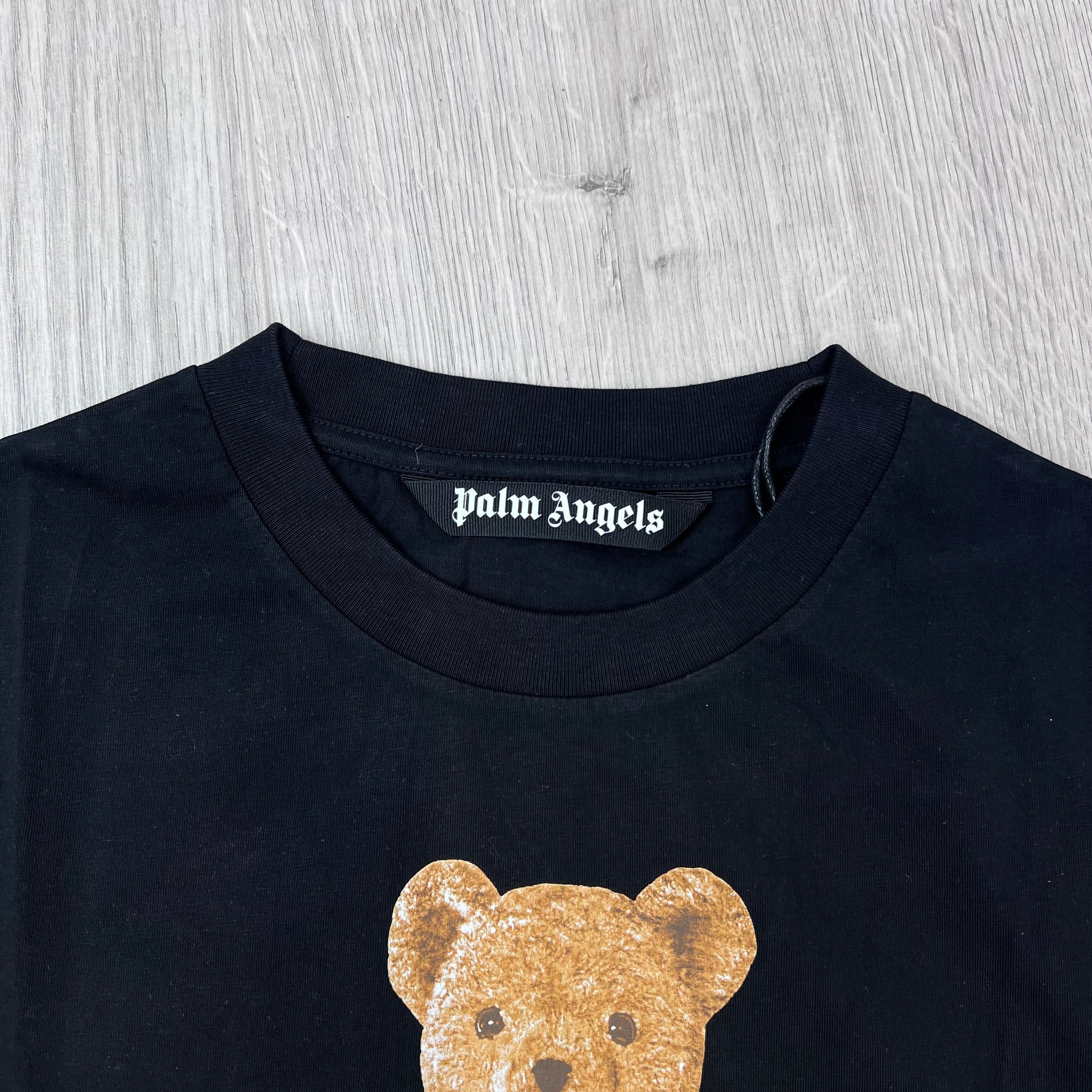 Palm Angels 'Bear' T-Shirt in Black - Neck label.