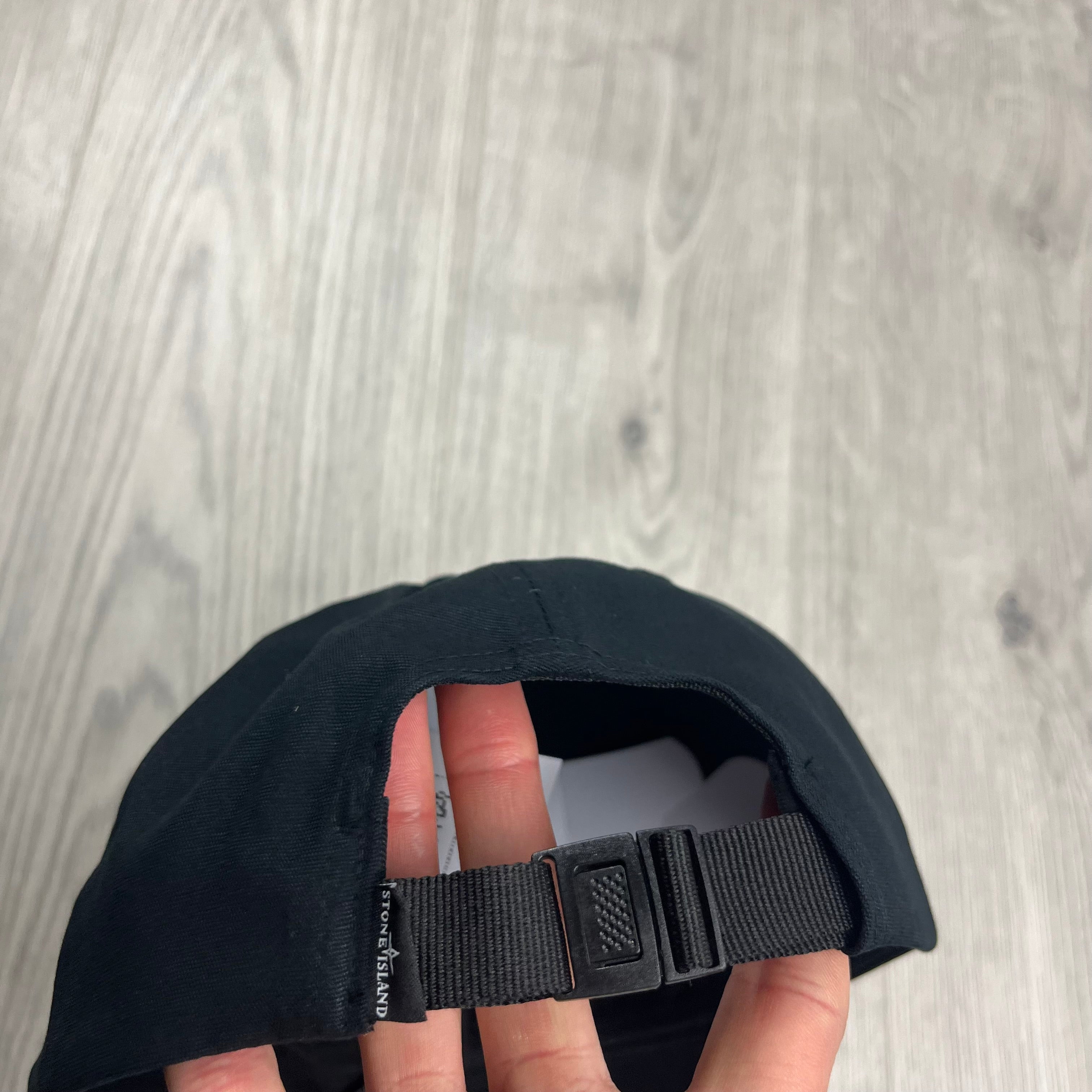 Stone Island Cotton Reps Baseball Cap in Black. On sale at Open Attire.