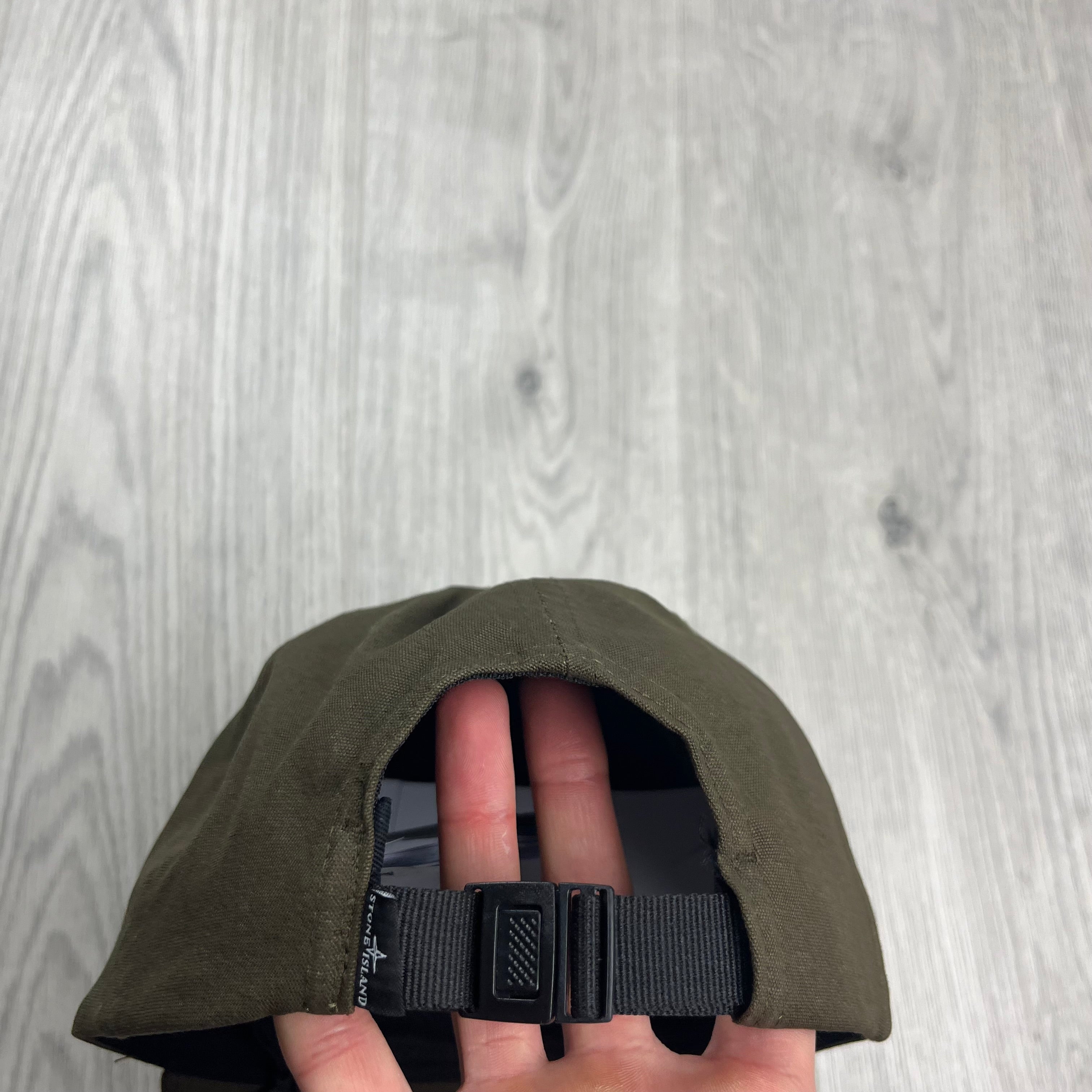 Stone Island Cotton Reps Baseball Cap in Khaki Green. On sale at Open Attire.